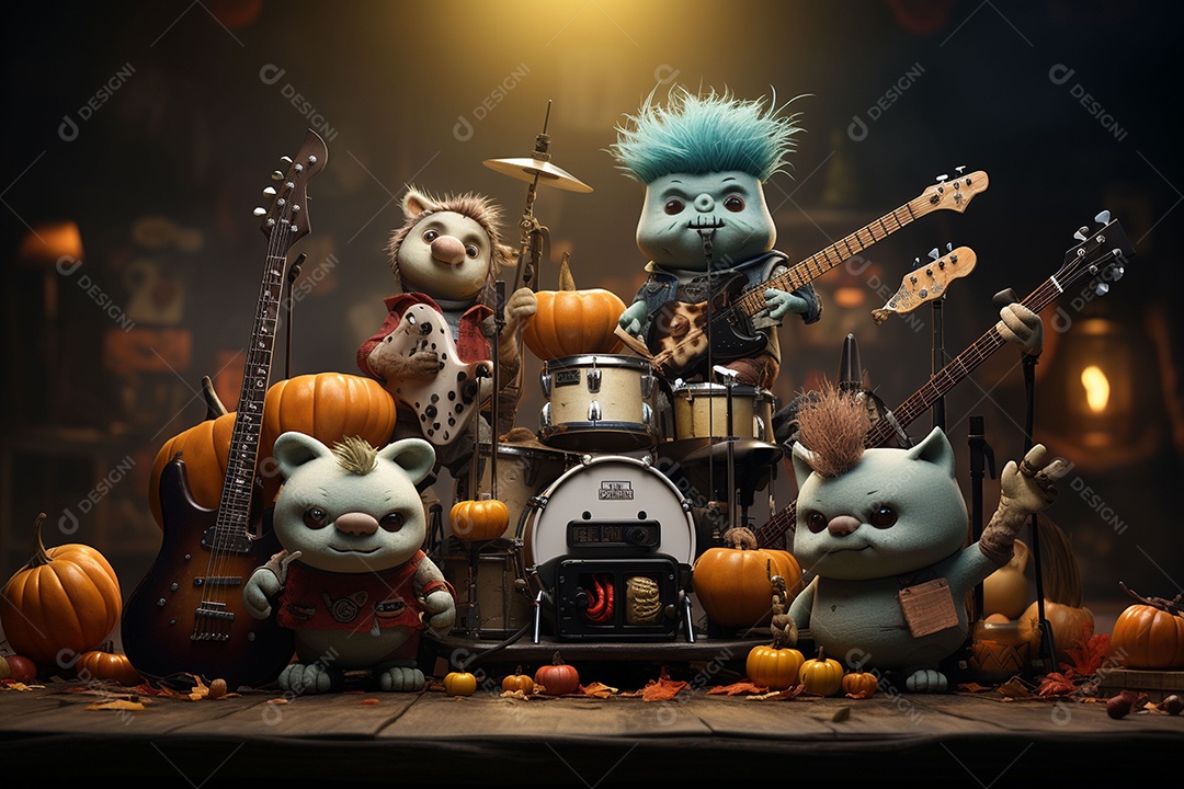 Banda de palco monstrinhos fofos