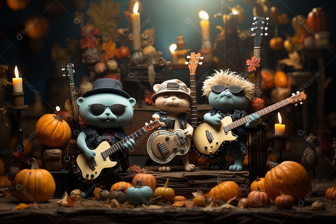 Banda de palco monstrinhos fofos