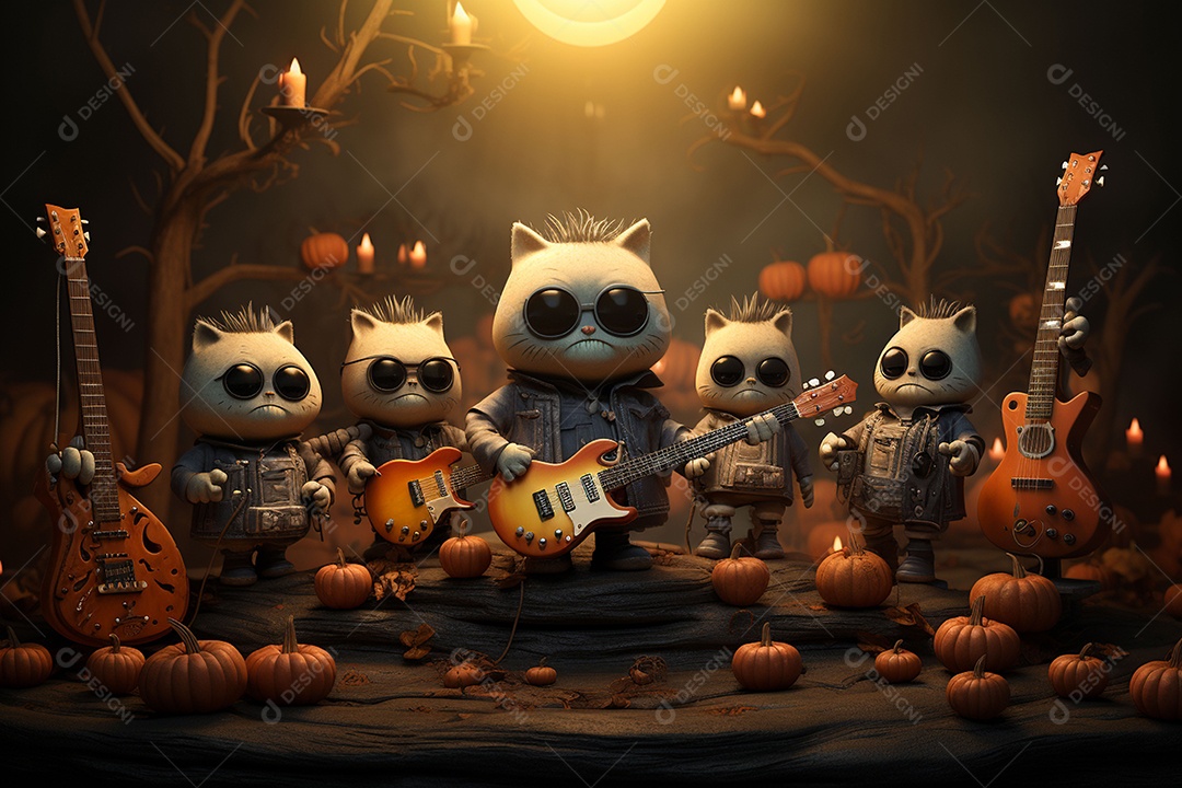 Banda de palco monstrinhos fofos