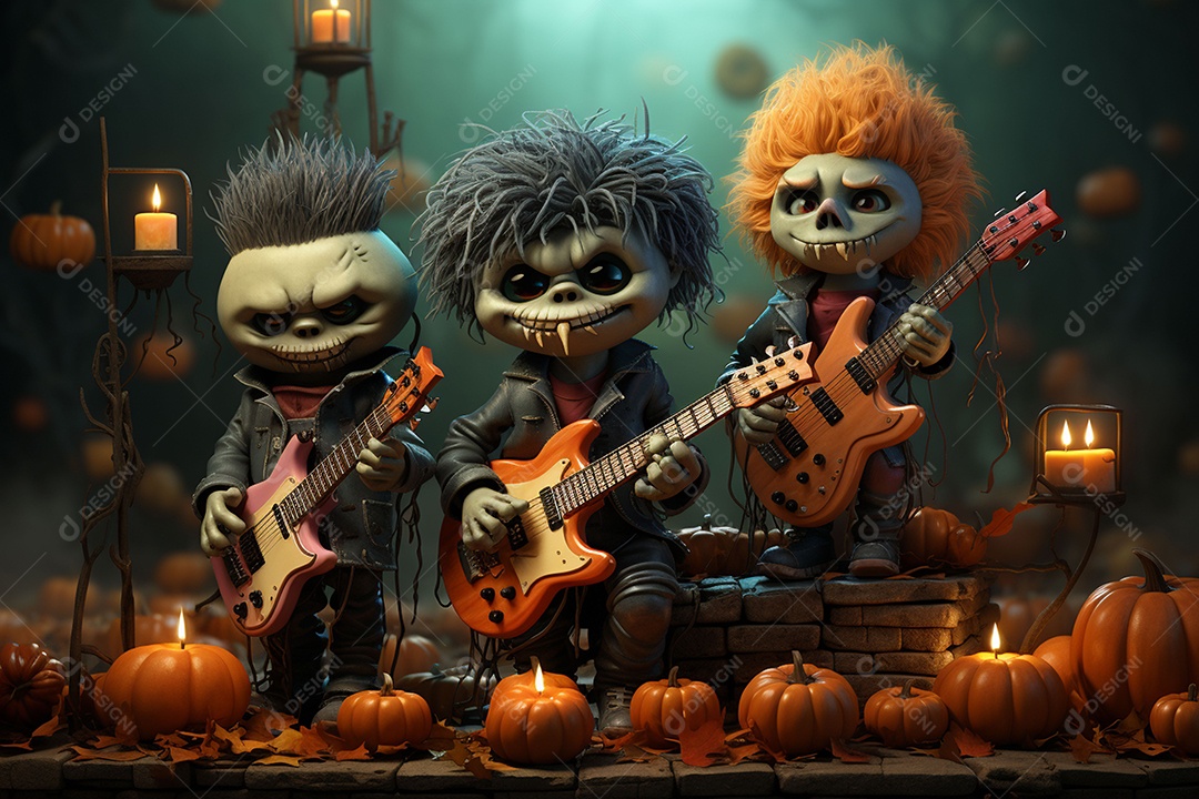 Banda de palco monstrinhos fofos