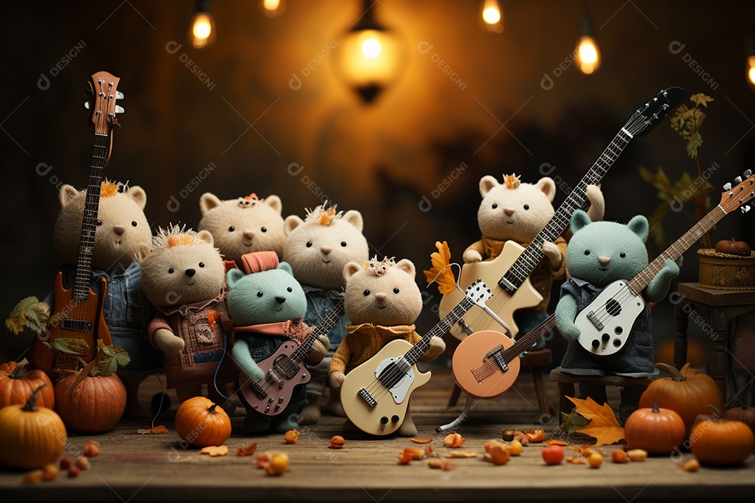 Banda de palco monstrinhos fofos