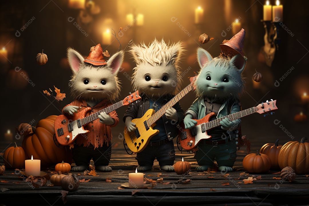 Banda de palco monstrinhos fofos