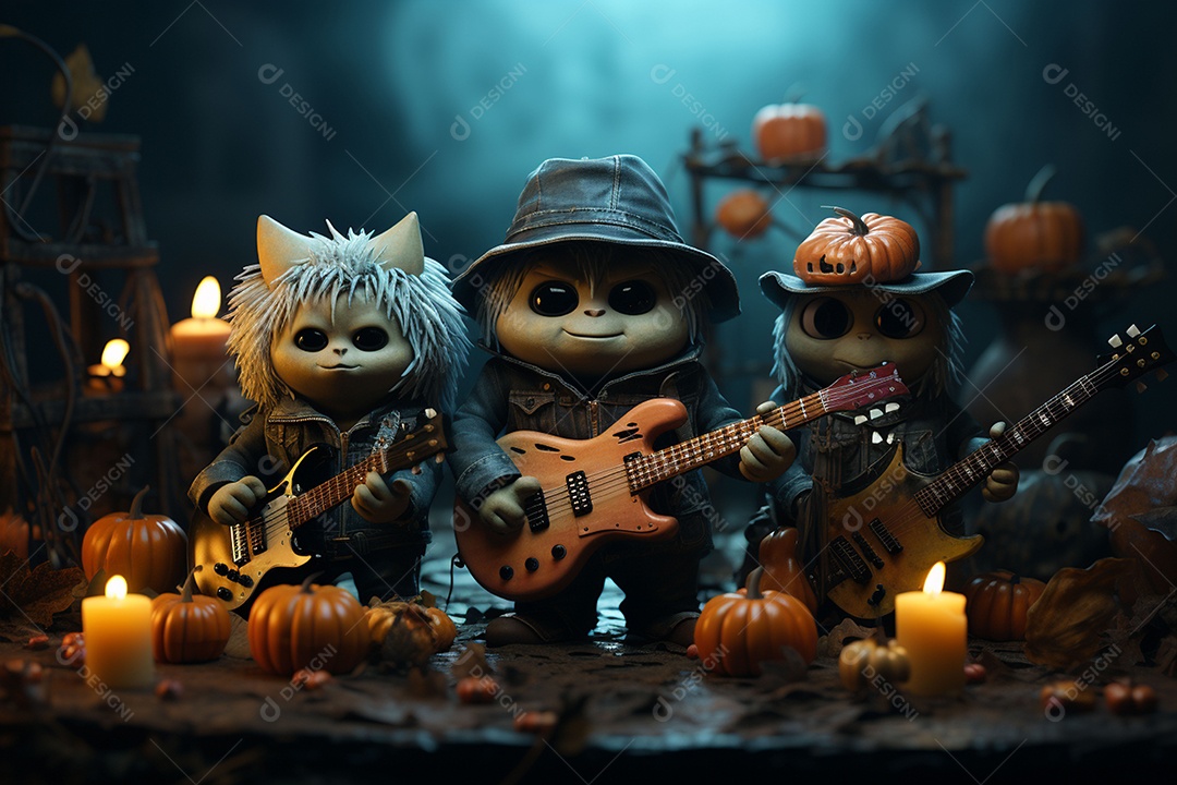 Banda de palco monstrinhos fofos