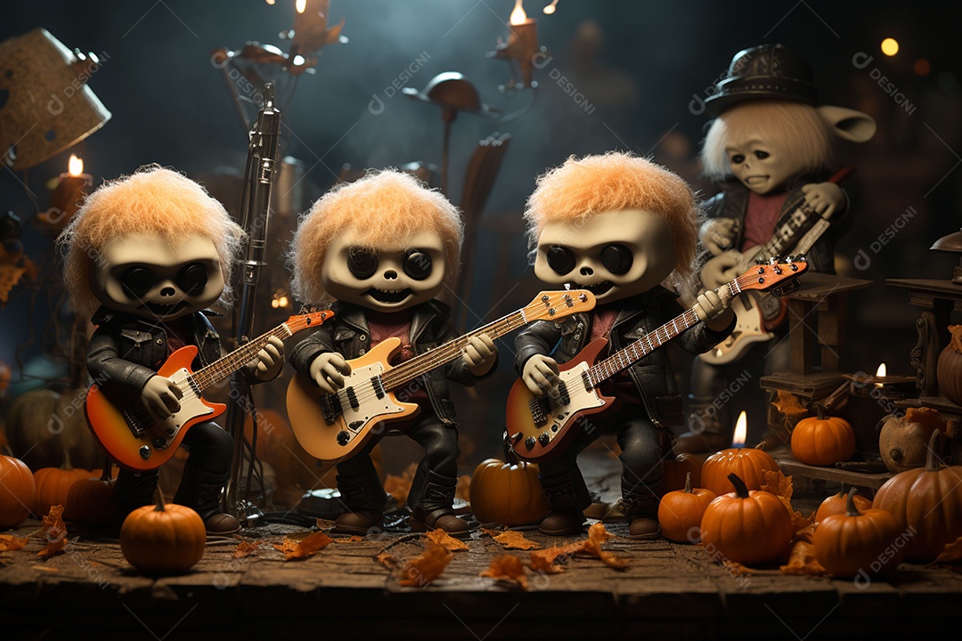 Banda de palco monstrinhos fofos