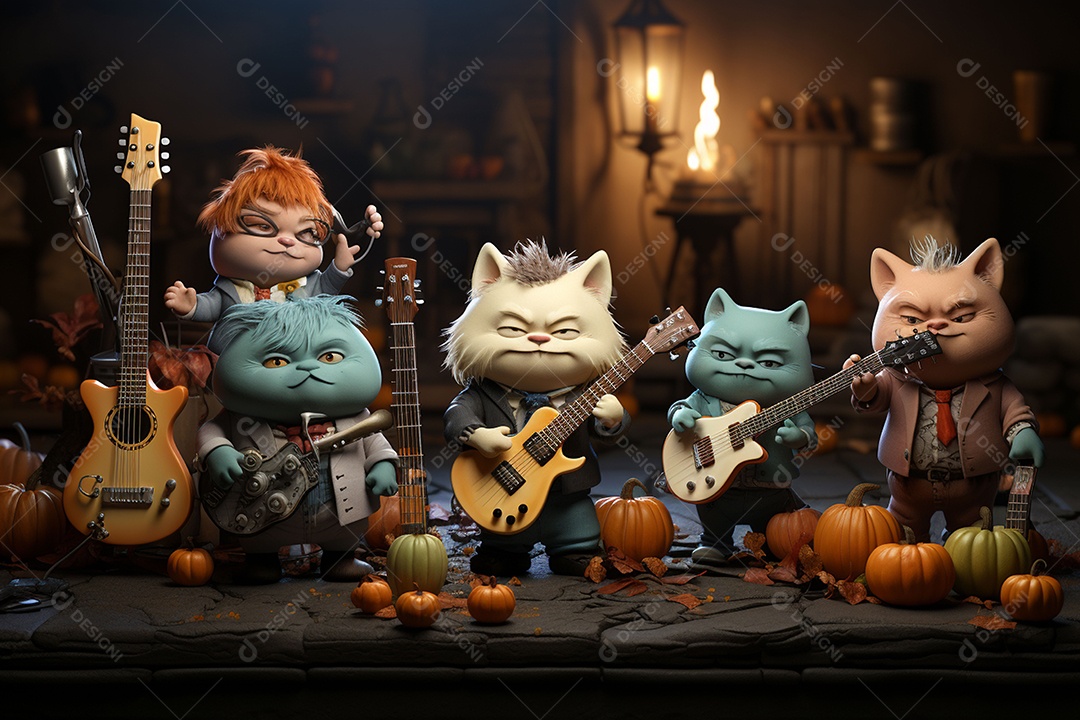 Banda de palco monstrinhos fofos