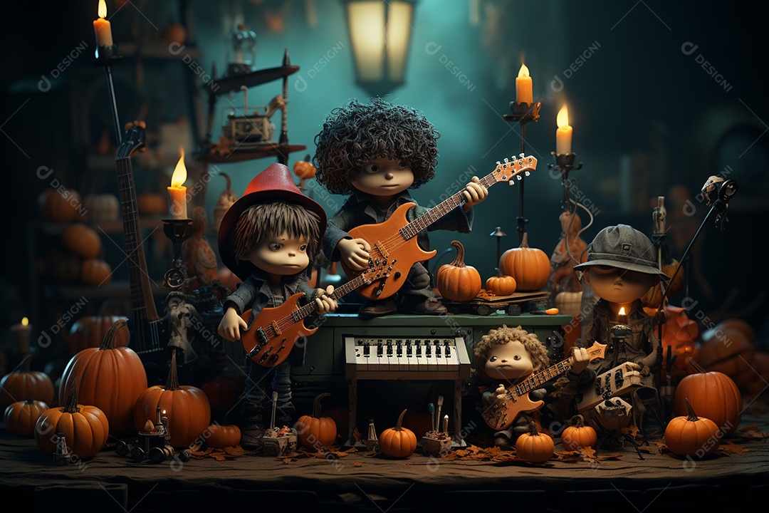 Banda de palco monstrinhos fofos