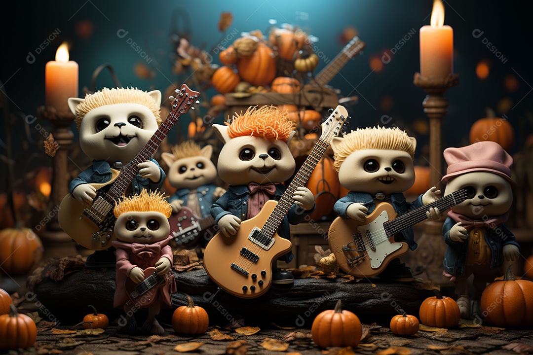 Banda de palco monstrinhos fofos