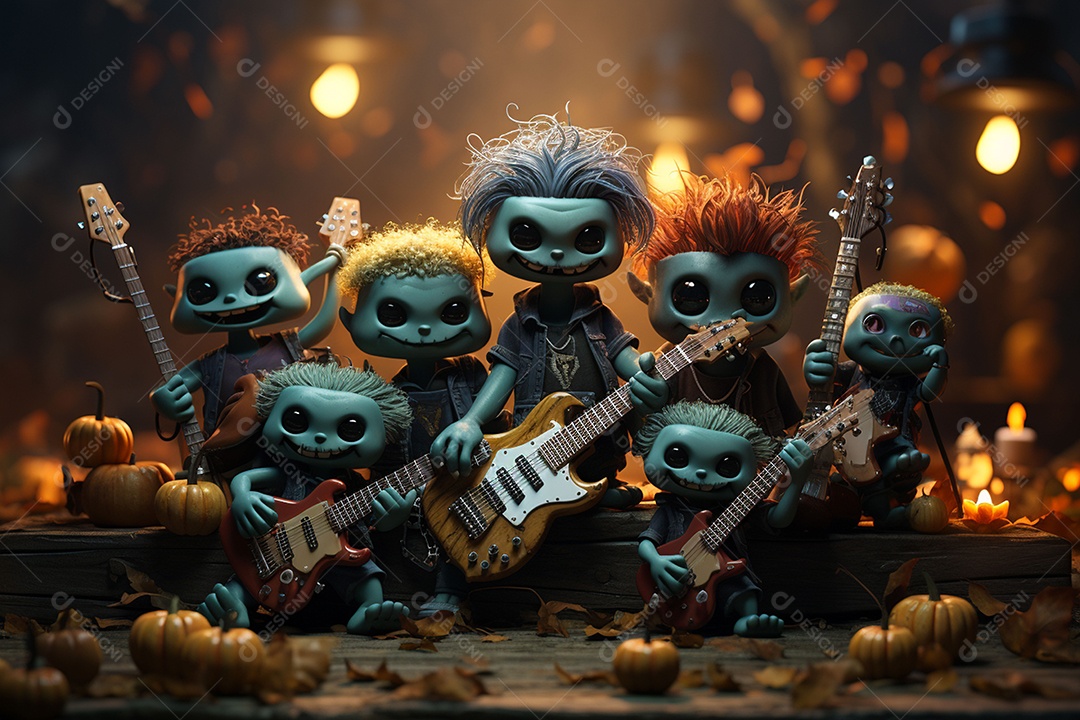 Banda de palco monstrinhos fofos