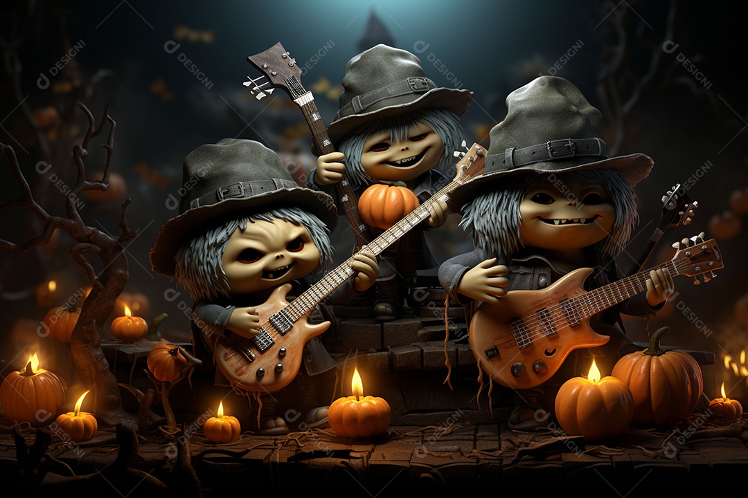 Banda de palco monstrinhos fofos