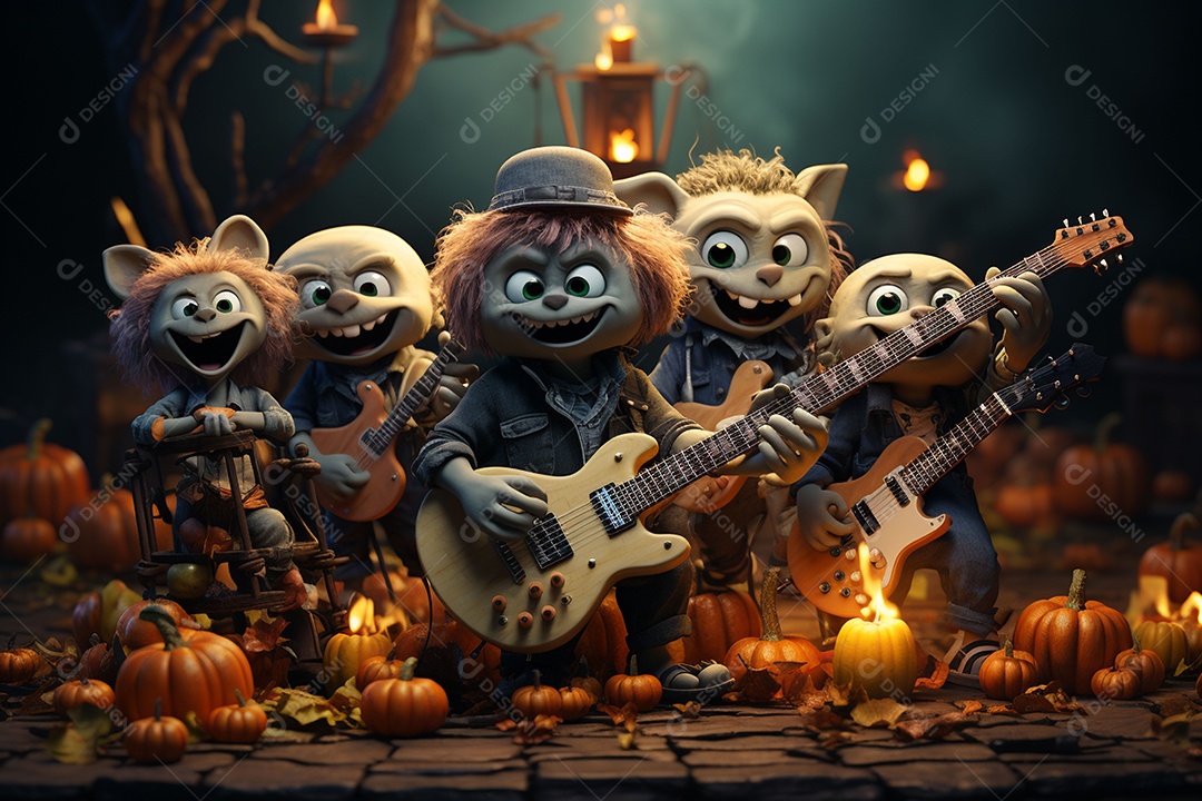 Banda de palco monstrinhos fofos