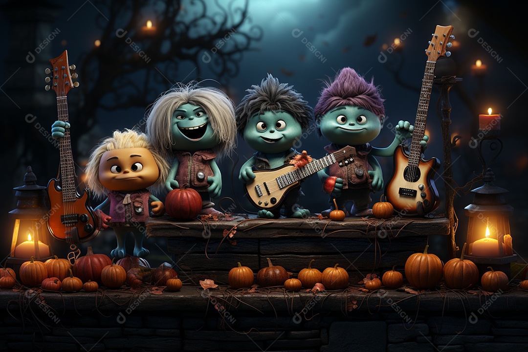 Banda de palco monstrinhos fofos