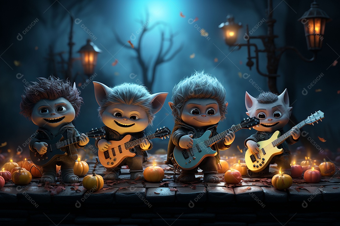 Banda de palco monstrinhos fofos