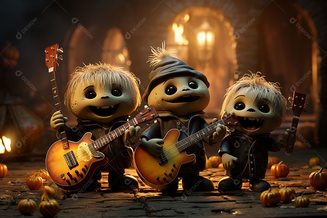 Banda de palco monstrinhos fofos