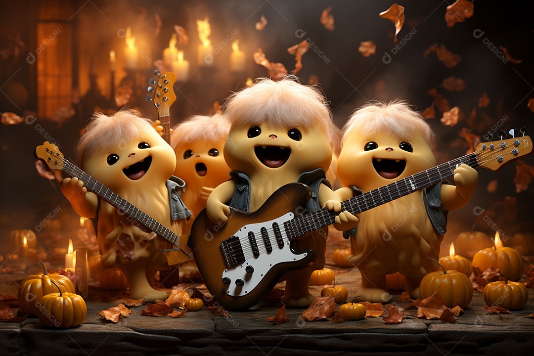 Banda de palco monstrinhos fofos