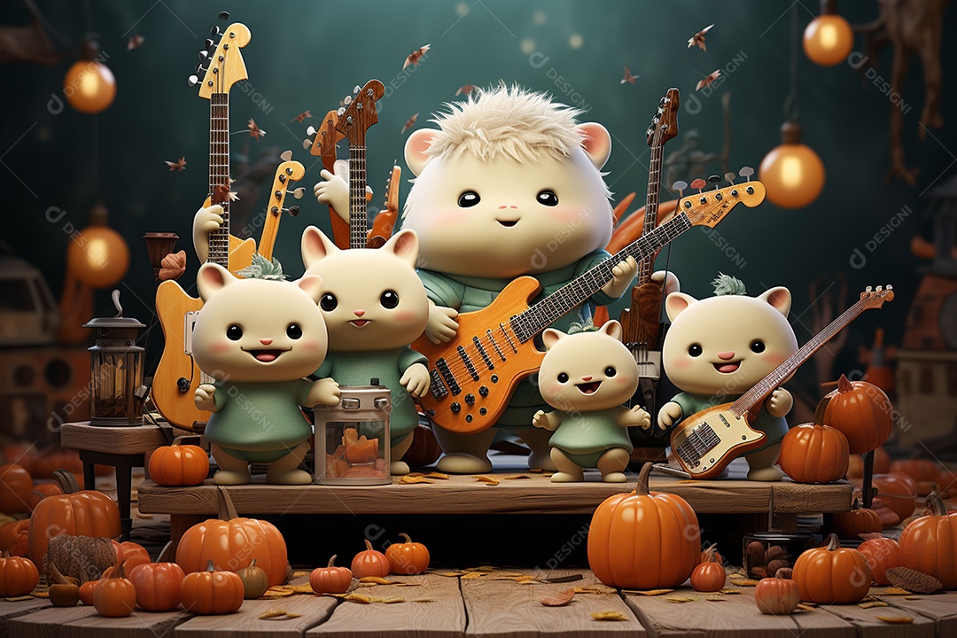 Banda de palco monstrinhos fofos