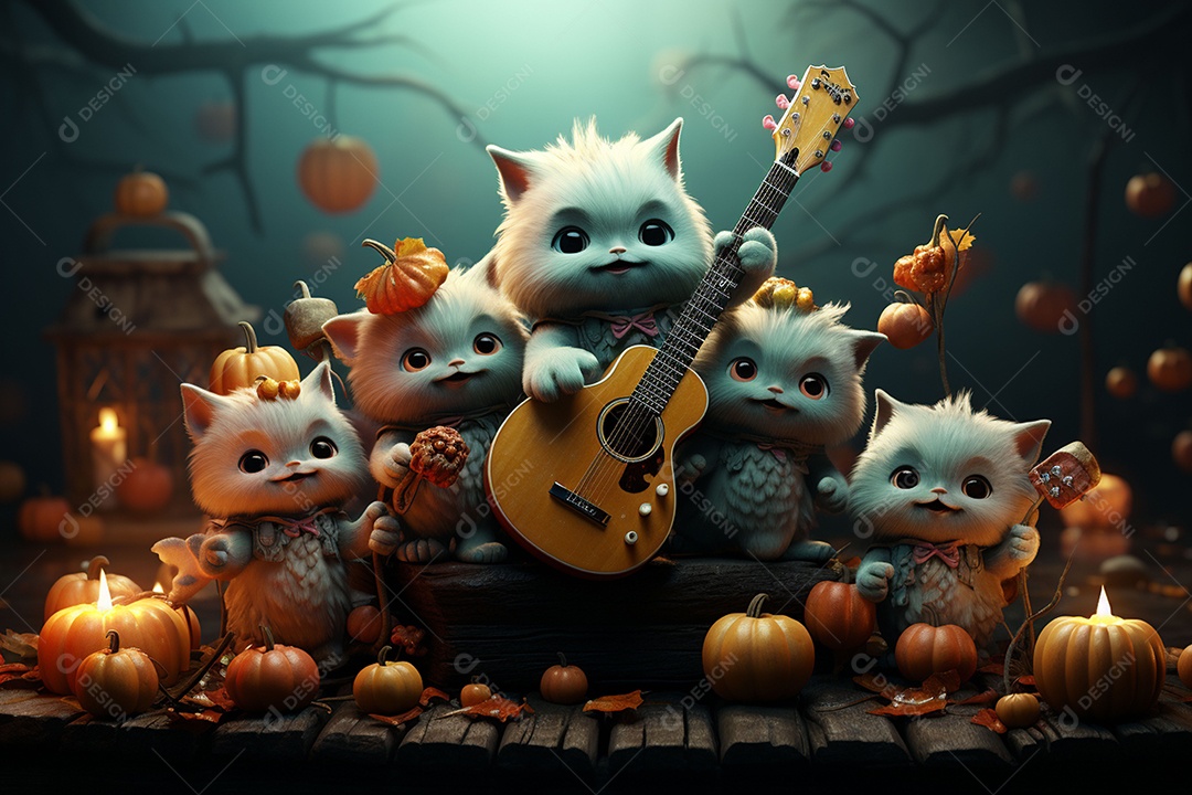 Banda de palco monstrinhos fofos