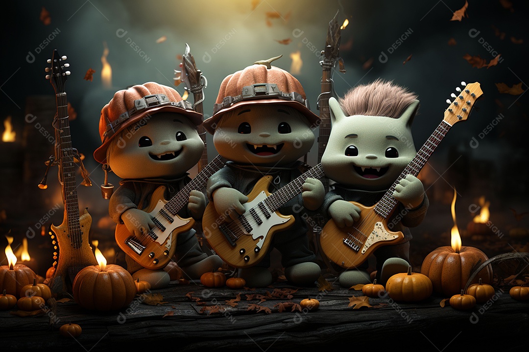 Banda de palco monstrinhos fofos