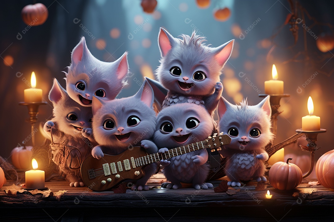 Banda de palco monstrinhos fofos