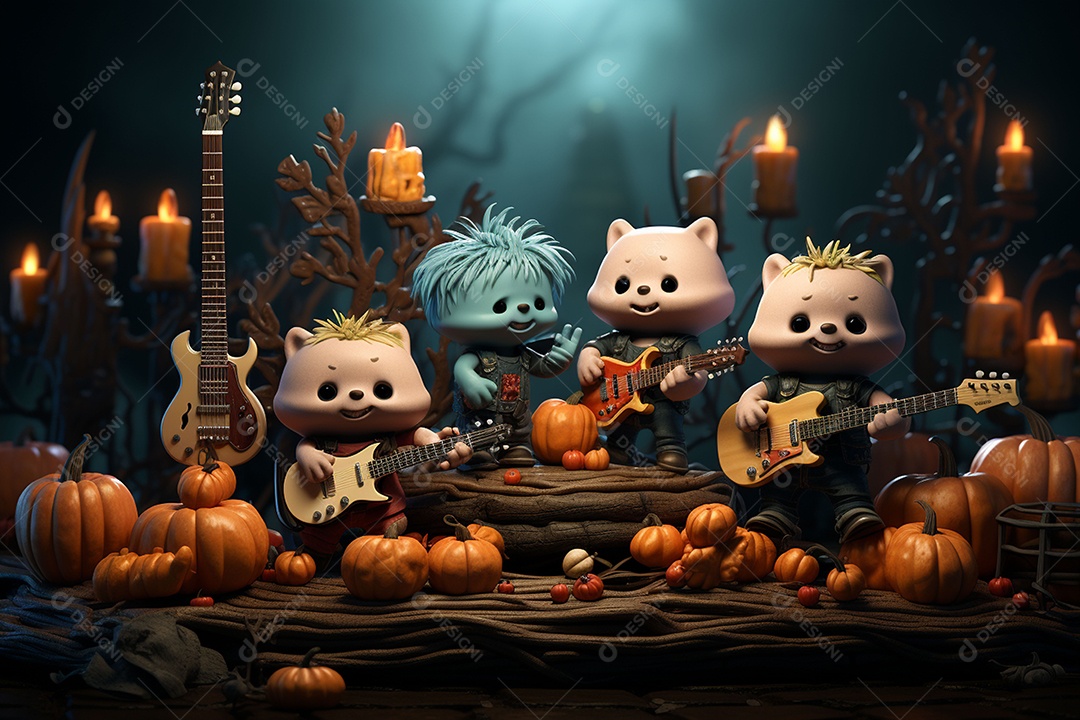 Banda de palco monstrinhos fofos