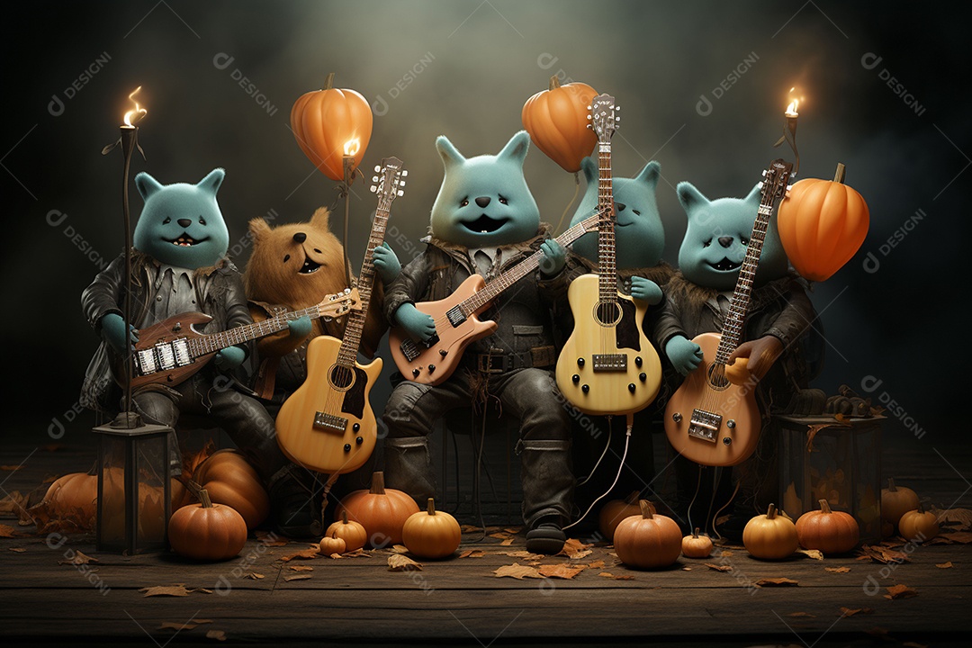 Banda de palco monstrinhos fofos