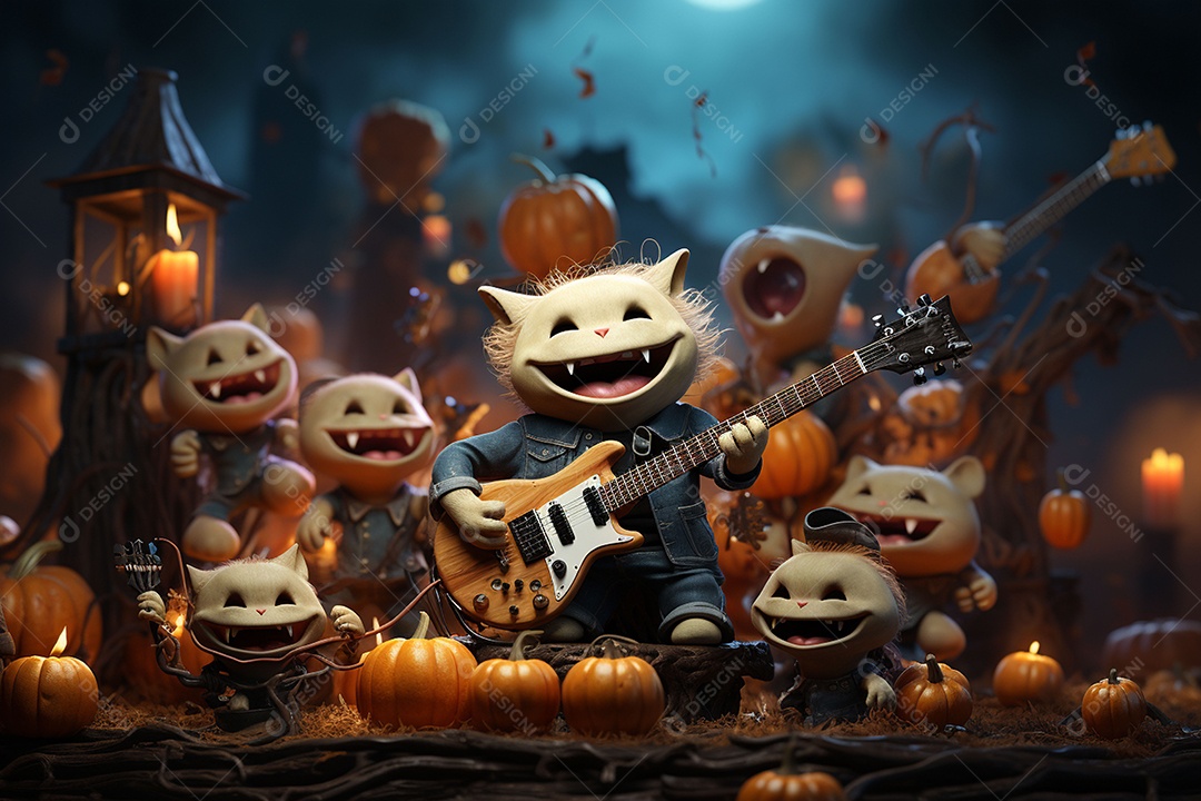 Banda de palco monstrinhos fofos