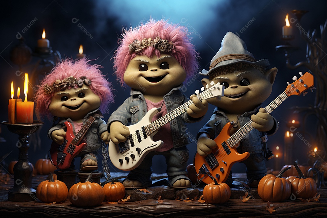 Banda de palco monstrinhos fofos