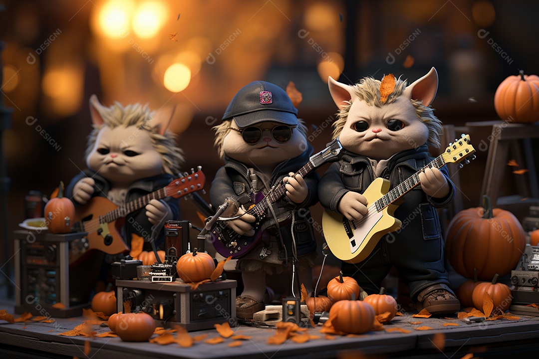 Banda de palco monstrinhos fofos