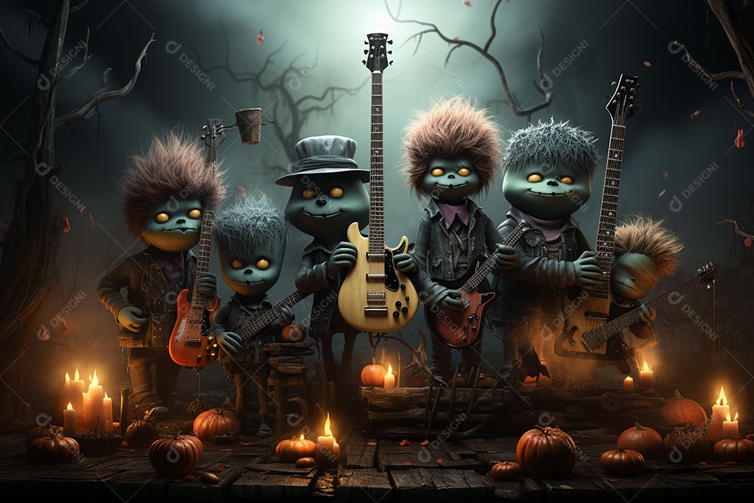 Banda de palco monstrinhos fofos