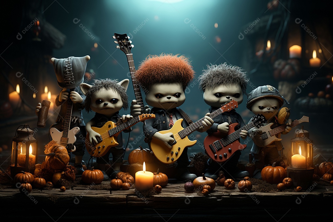 Banda de palco monstrinhos fofos