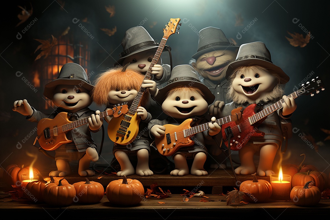 Banda de palco monstrinhos fofos