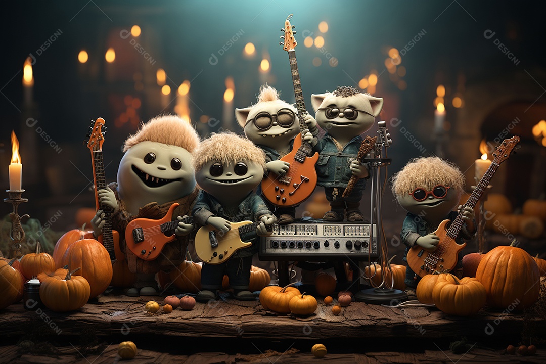 Banda de palco monstrinhos fofos