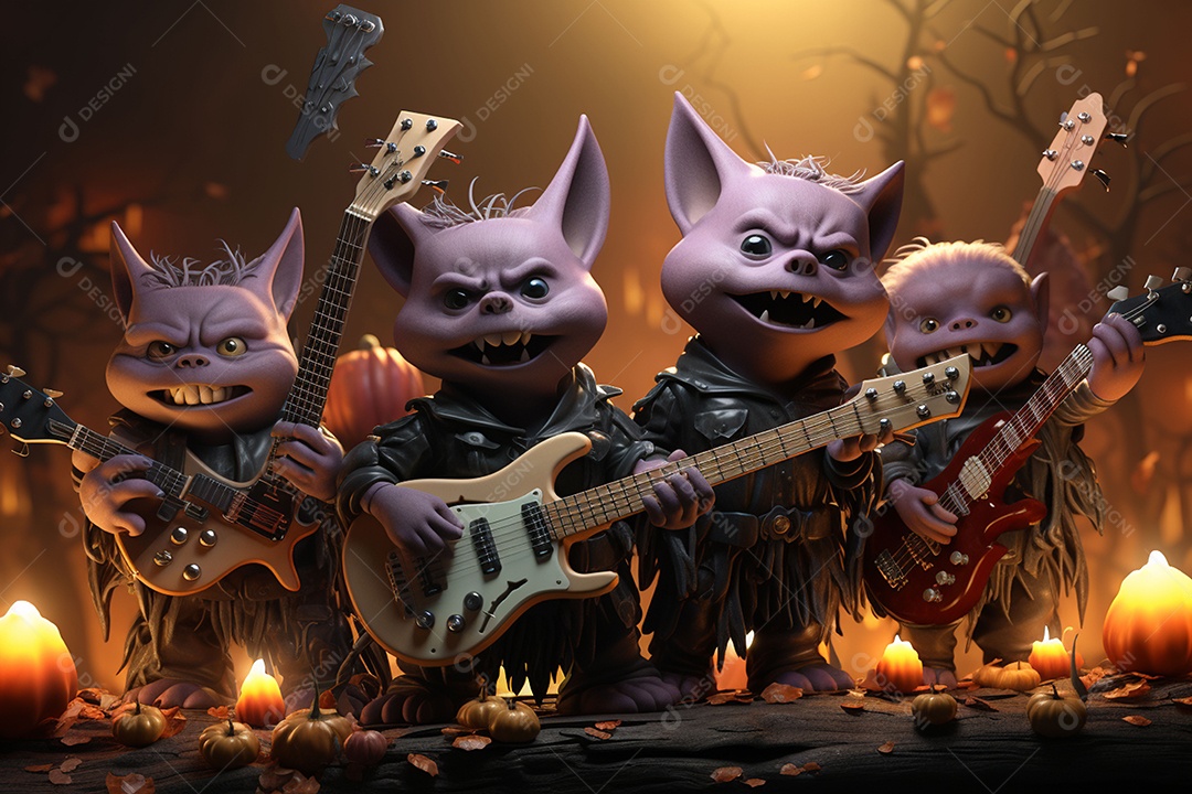 Banda de palco monstrinhos fofos