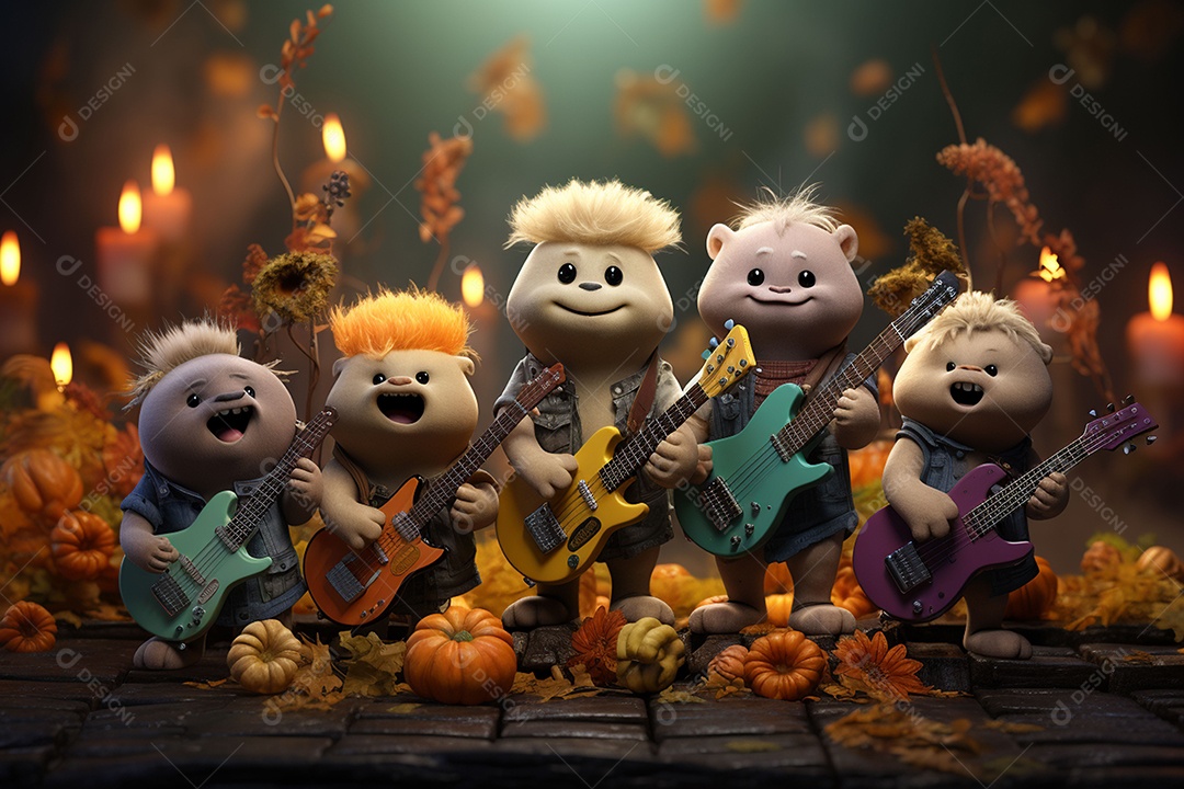 Banda de palco monstrinhos fofos