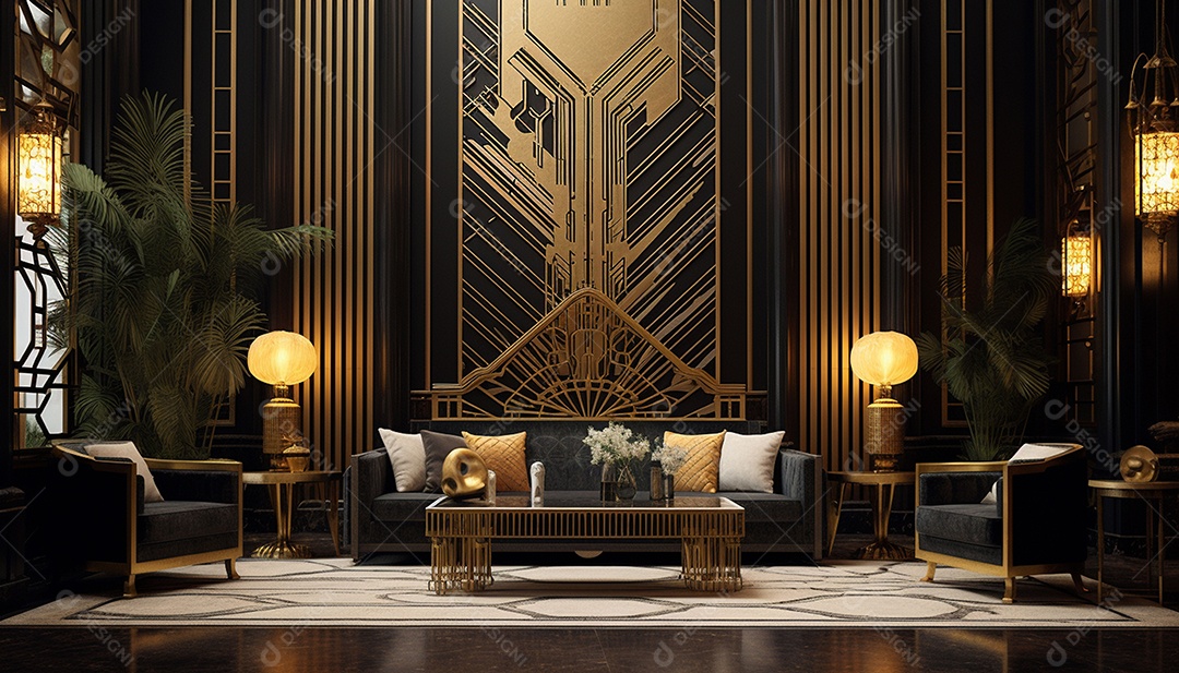 Elegância interior de casa moderna