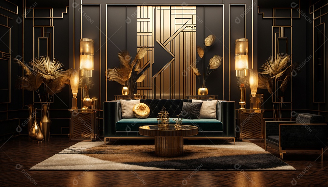 Elegância interior de casa moderna