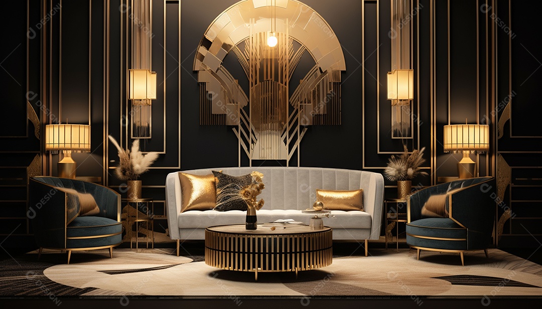 Elegância interior de casa moderna