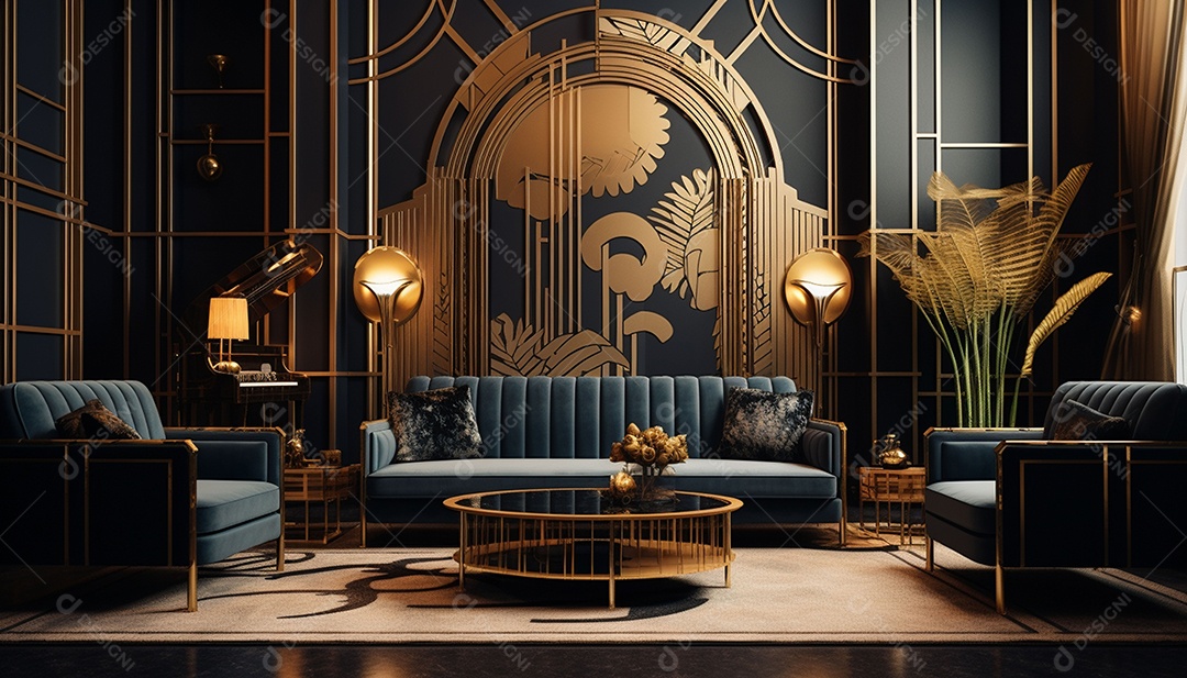 Elegância interior de casa moderna