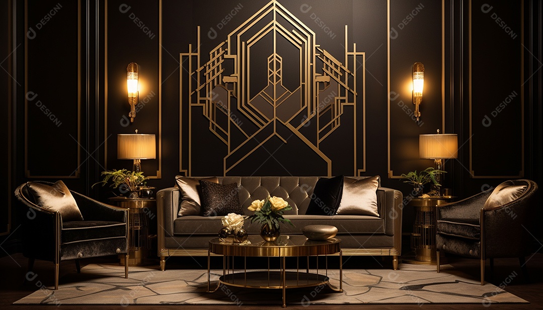 Elegância interior de casa moderna