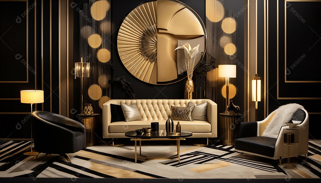 Elegância interior de casa moderna