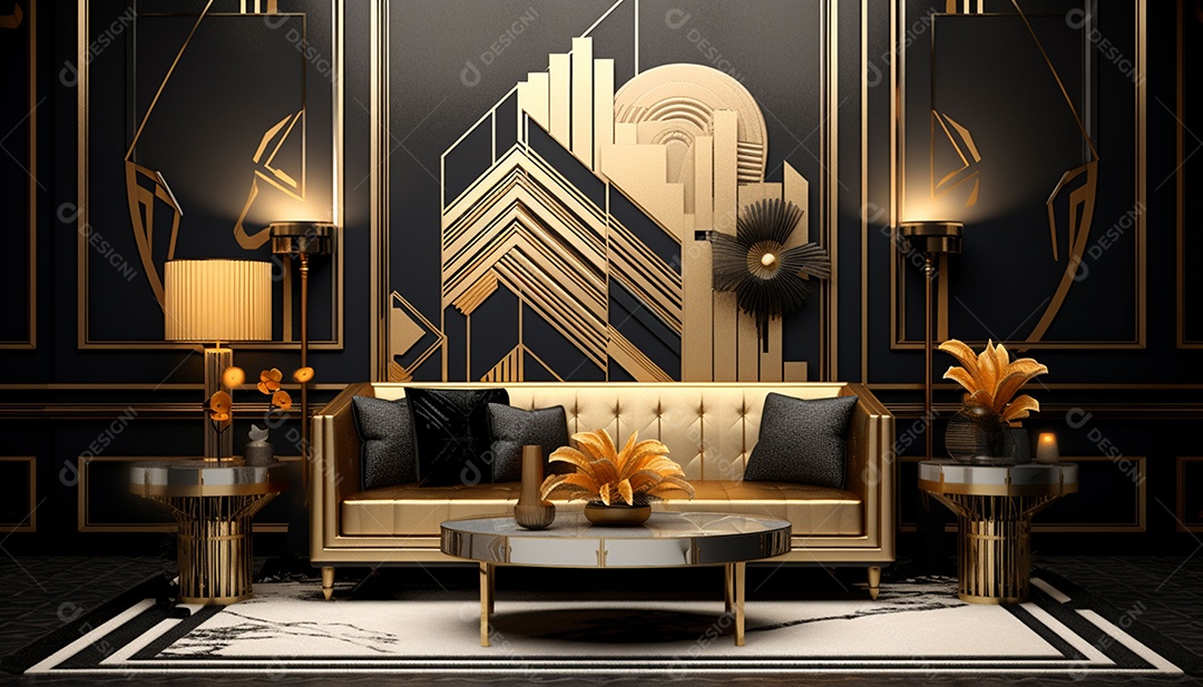 Elegância interior de casa moderna