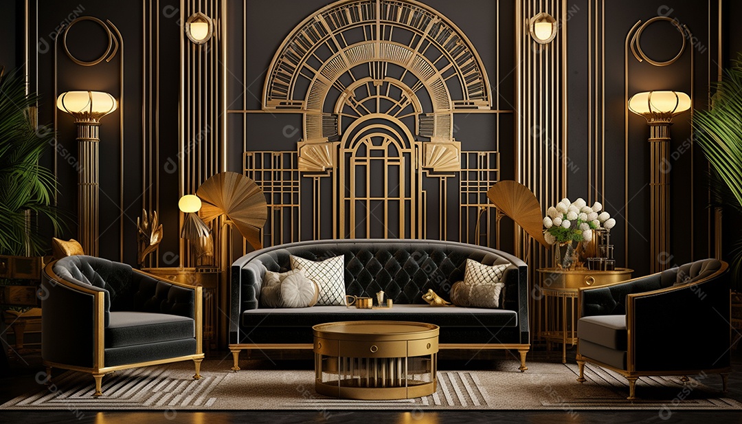 Elegância interior de casa moderna