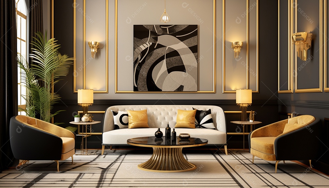 Elegância interior de casa moderna