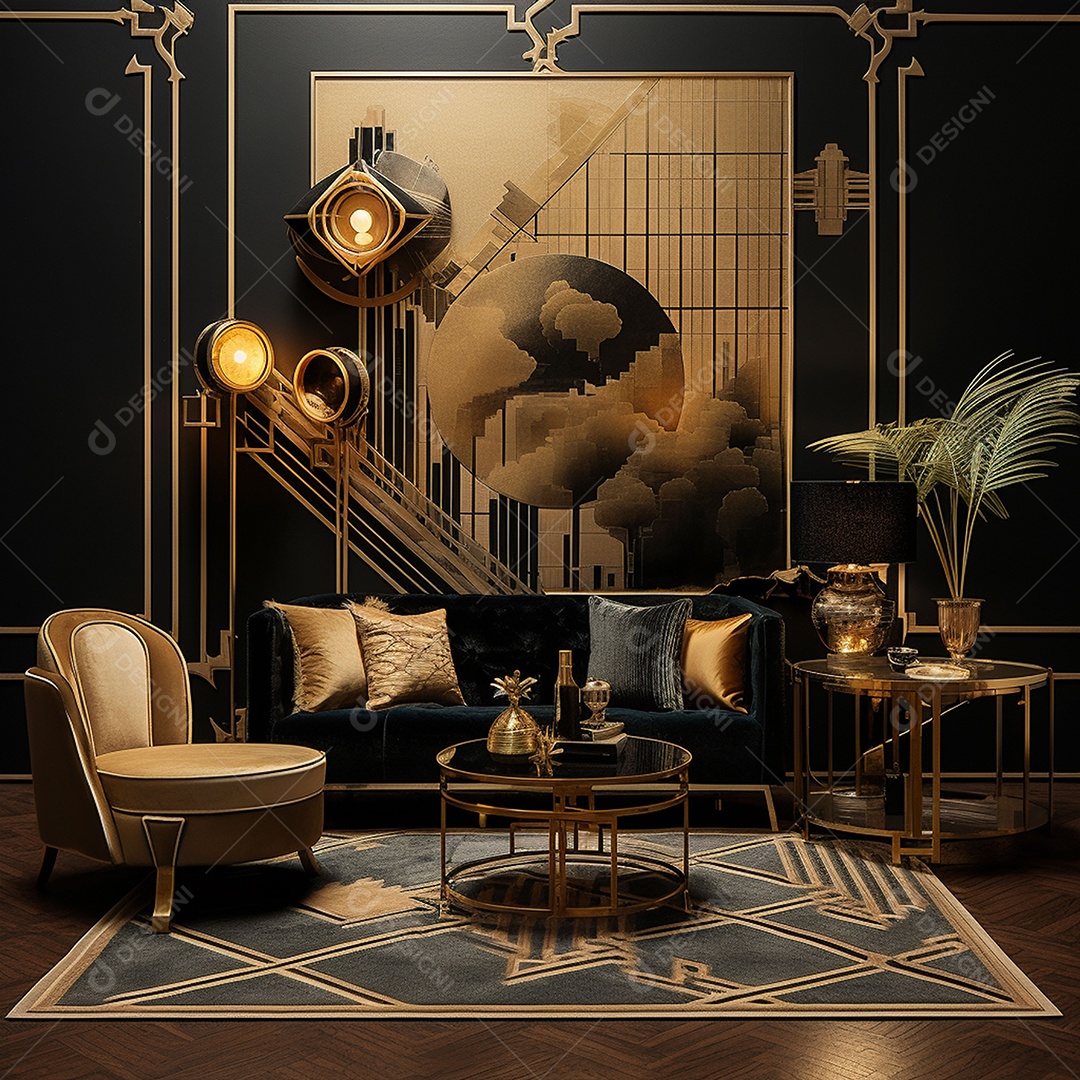 Elegância interior de casa moderna