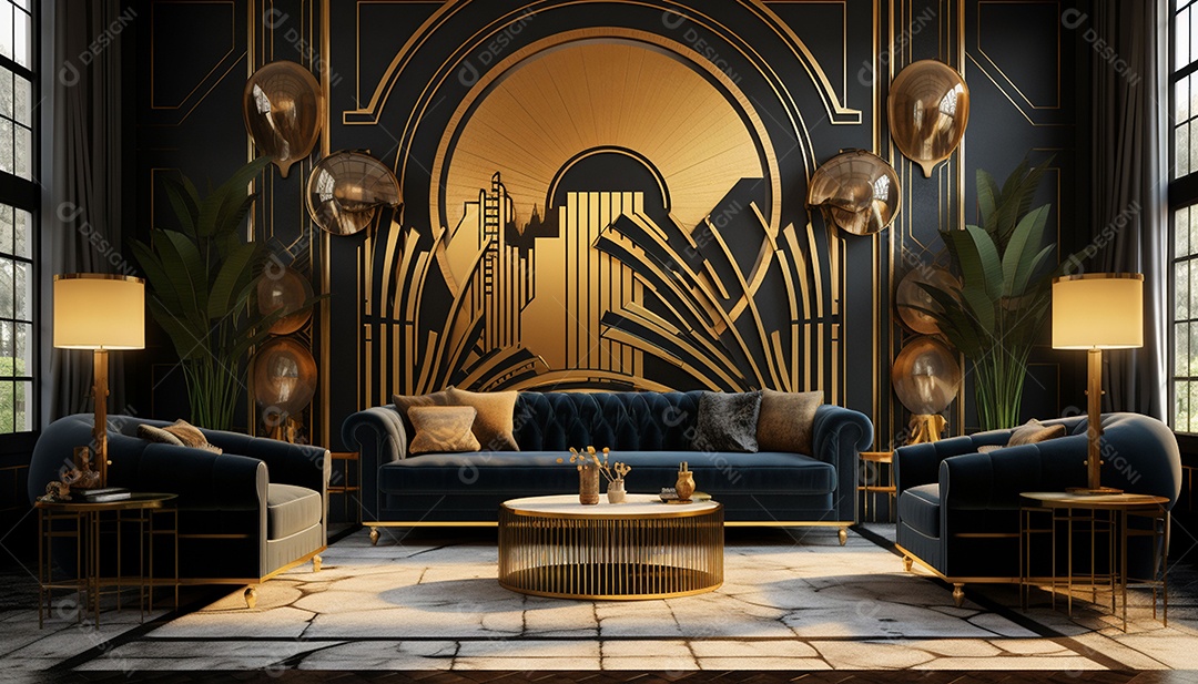 Elegância interior de casa moderna