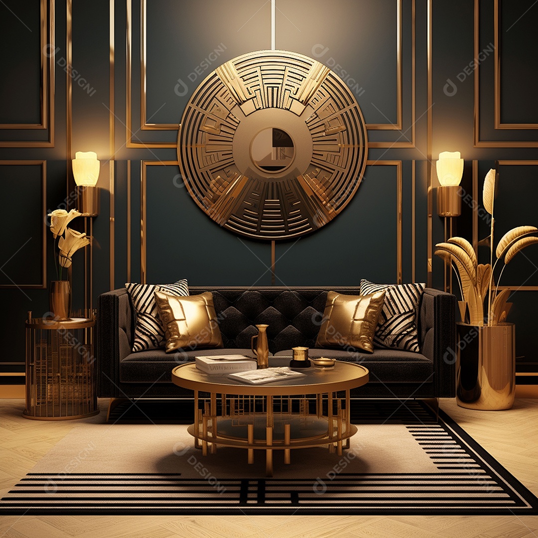 Elegância interior de casa moderna