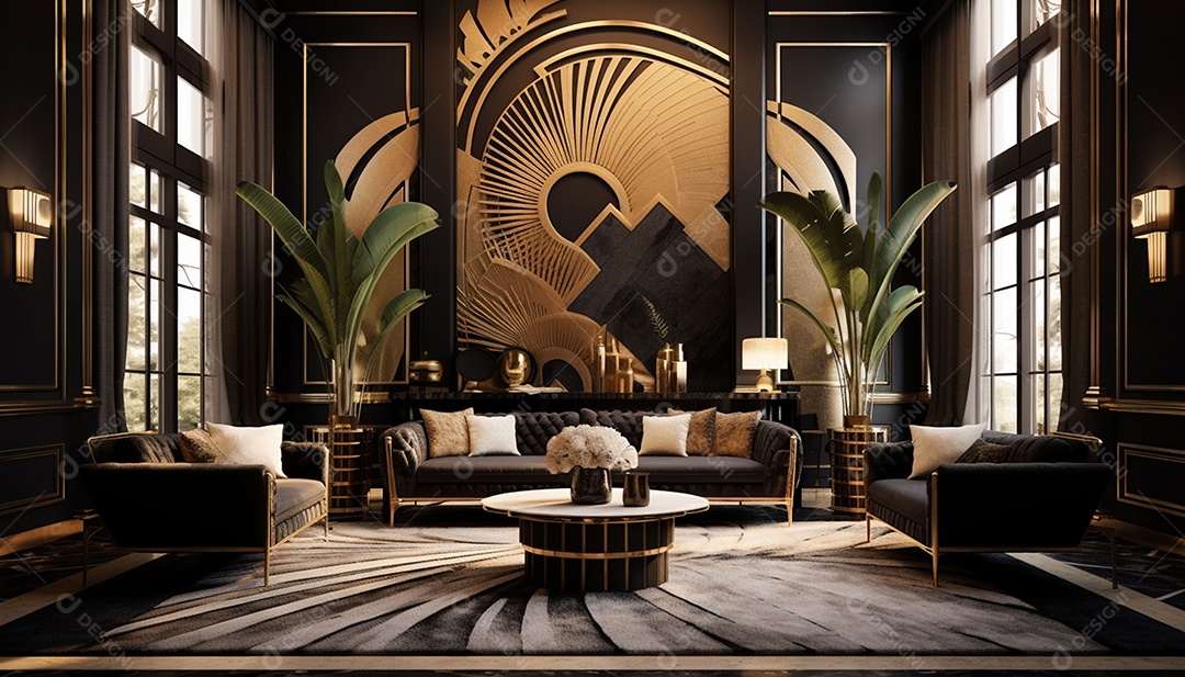 Elegância interior de casa moderna