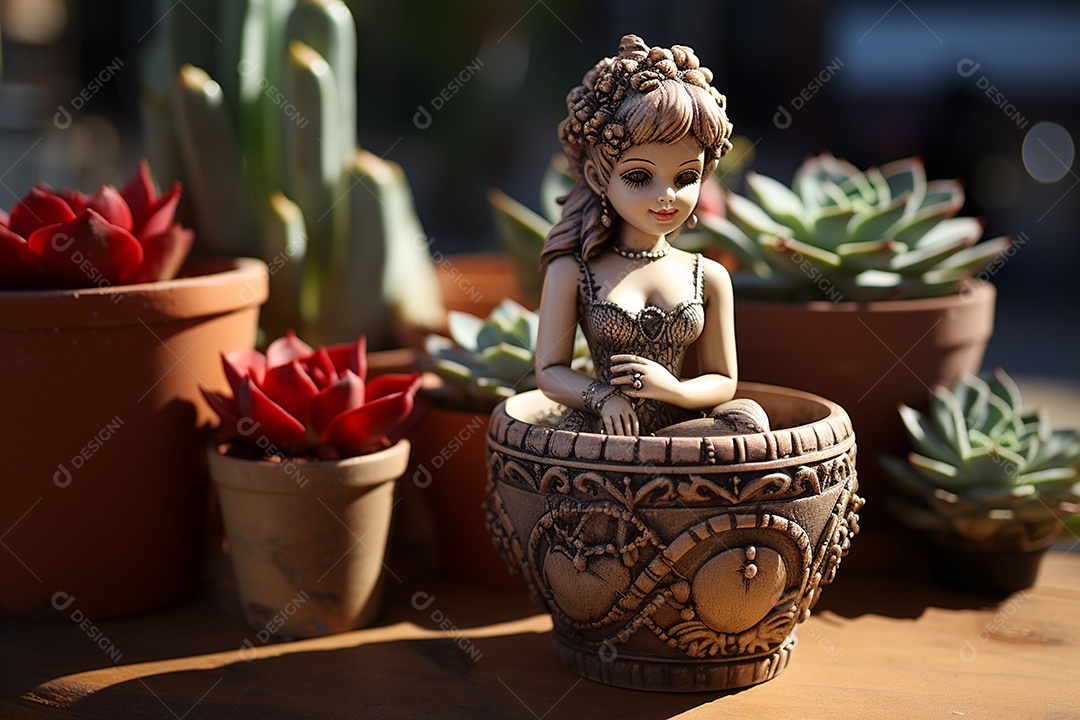 Boneca romana cupido de estuque