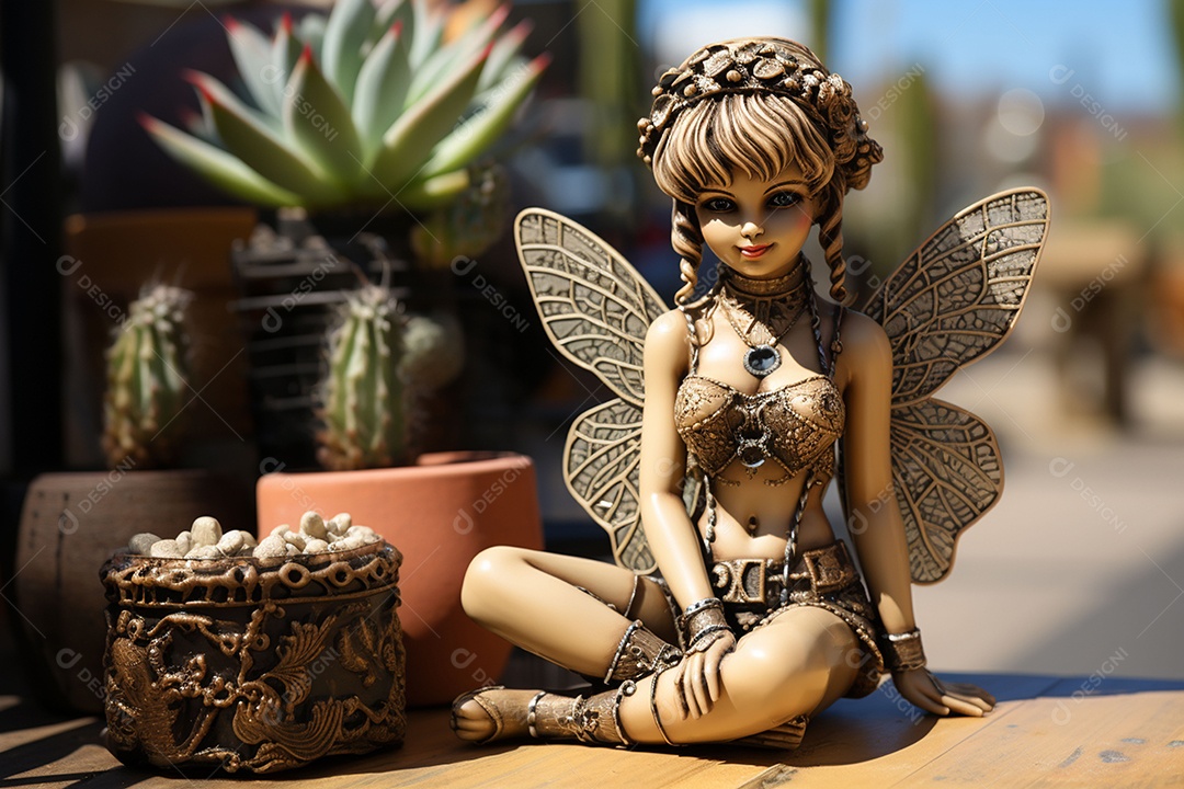 Boneca romana cupido de estuque