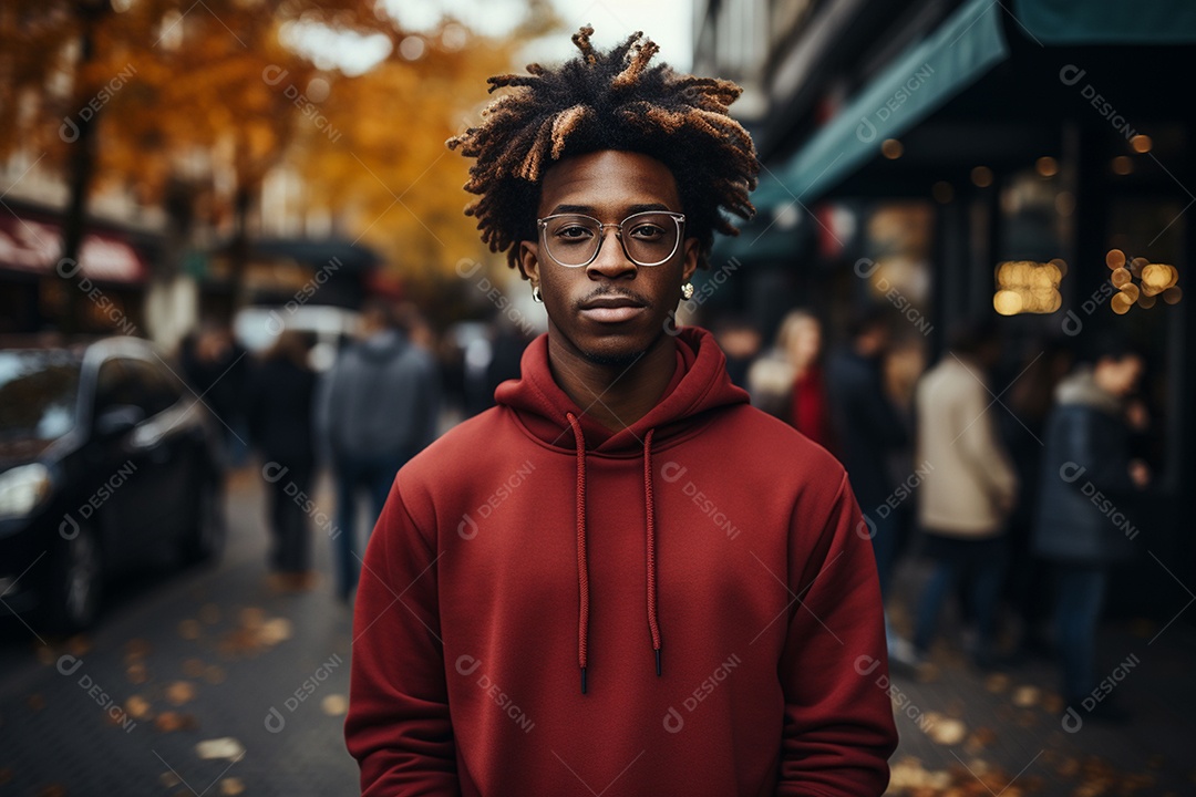 Garoto afro-americano estiloso em suéter