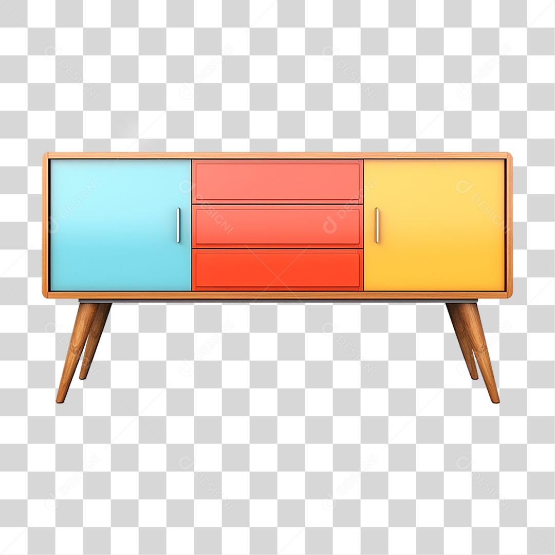 Aparador Retrô Moveis Cores PNG Transparente